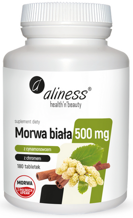 aliness Morwa biała 4:1 z cynamonowcem i chromem 500mg 180 tabletek