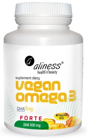 aliness Vegan Omega 3 FORTE DHA 500mg 60 vege kapsułek