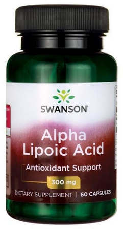Swanson ALA kwas Alfa Liponowy 300mg 60 kapsułek antyoksydant