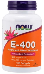 NOW Foods Vitamin E-400 Antioxidant Protection 286mg (400IU) 100 kapsułek
