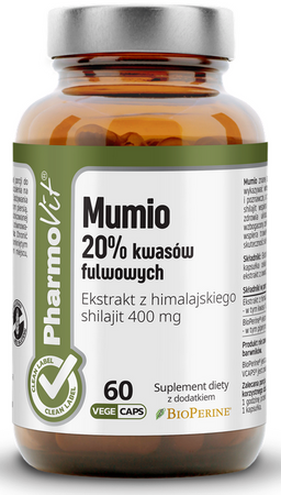 PharmoVit Mumio 20proc kwasów fulwowych 60 vege kapsułek
