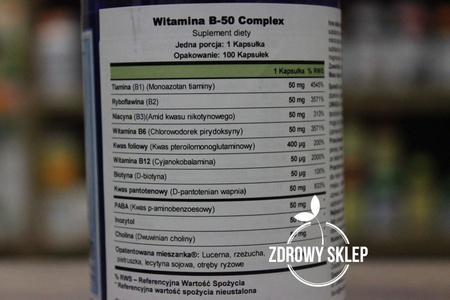 Puritan's Pride Witamina B50 B-Complex 100 kapsułek
