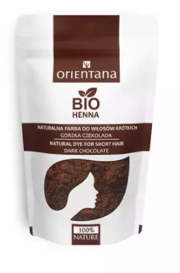 Orientana BIO Henna farba do włosów krótkich GORZKA CZEKOLADA 50g