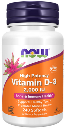 NOW Foods Witamina D3 2000IU 240 kapsułek żelowych