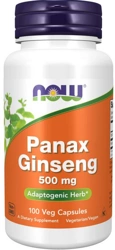 NOW Foods Panax Ginseng Adaptogenic Herb Żeń-szeń 500mg 100 kapsułek