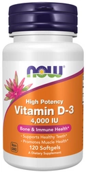 NOW Foods Witamina D3 4000IU 120 kapsułek żelowych