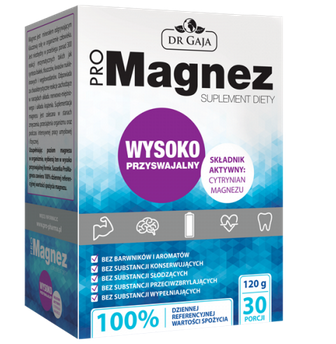 Dr Gaja ProMagnez Cytrynian Magnezu 100% 30 x 120g (saszetki)
