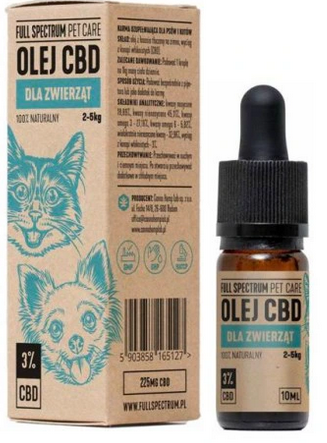 Full Spectrum Pet Care Olej CBD dla zwierząt 3% CBD 10ml