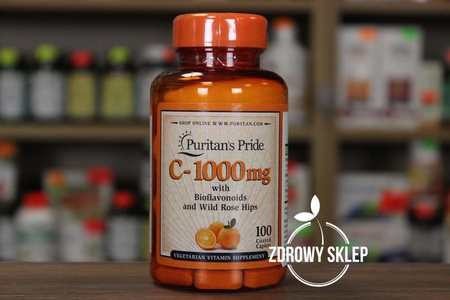 Puritan's Pride Witamina C-1000mg Wild Rose Hips z dziką różą 100 kapsułek