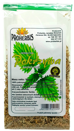 PROHERBIS Korzeń pokrzywy cięty 50g