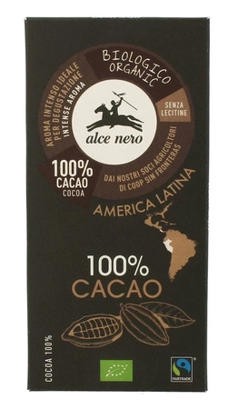 ALCE NERO Tabliczka gorzka 100% kakao BIO 50 g