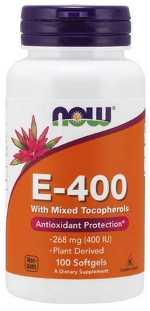 NOW Foods Witamina E 400 IU z mieszanką tokoferoli 100 kapsułek żelowych
