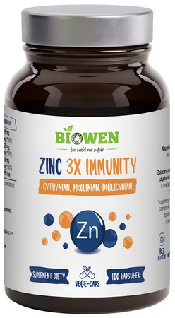 BIOWEN Zinc 3X Immunity Cynk Complex plus 100 kapsułek