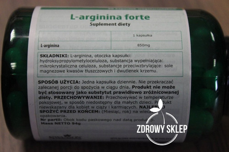 Swanson L-Arginine Forte l-arginina 850mg 90 vege kapsułek
