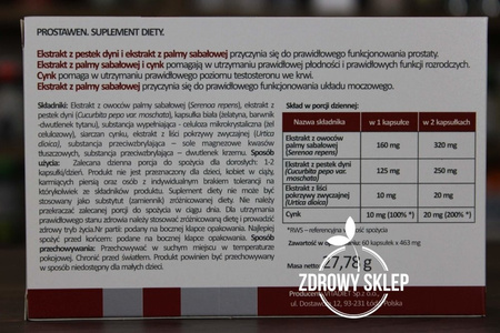 VITADIET PROSTAWEN palma sabałowa pestki dyni cynk 463mg 60 kapsułek