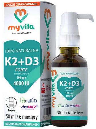 MyVita Witamina K2 + D3 Forte 100mcg 4000j.m. krople 50ml