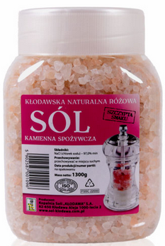 Kłodawska sól kamienna spożywcza różowa 1300g