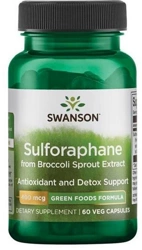 Swanson Sulforaphane kiełki brokułu  400mcg 60 kapsułek