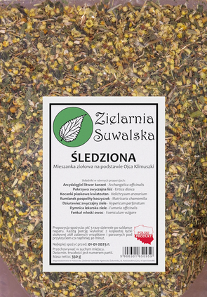 Zielarnia Suwalska Śledziona 350g na podstawie Klimuszki