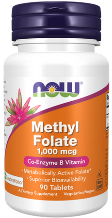 NOW Foods Methyl Folate metylofolian 1000mcg 90 tabletek
