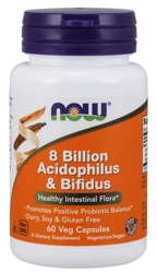 NOW Foods 8 Billion miliardów Acidophilus Bifidus probiotyk 60 vege kapsułek