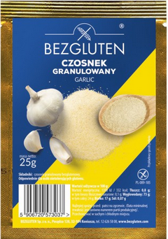 BEZGLUTEN Czosnek granulowany bezglutenowy 25g