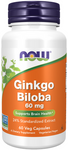 NOW Foods Ginkgo Biloba miłorząb japoński 60mg 60 vege kapsułek