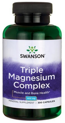 Swanson Triple Magnesium Complex magnez 400mg 300 kapsułek