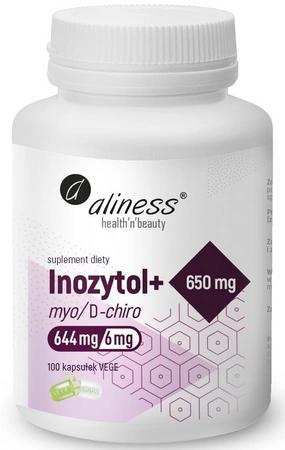 aliness Inozytol myo Dchiro 650mg plus B6 100 vege kapsułek