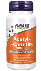 NOW Foods Acetyl-L-Carnitine 500 mg 50 kapsułek