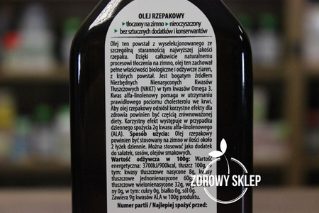 BIOOIL Olej rzepakowy tłoczony na zimno 250ml