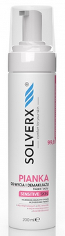 SOLVERX Sensitive Skin Pianka do mycia demakijażu twarzy i oczu 200ml