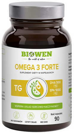 BIOWEN Omega 3 Forte 1000mg EPA 500mg DHA 90 kapsułek