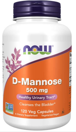 NOW Foods D-Mannose Healthy Urinary Tract Zdrowe drogi moczowe 500mg 120 kapsułek