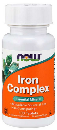 NOW Foods Iron Complex żelazo 100 tabletek