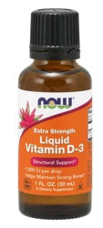 NOW Foods Witamina D3 1000IU w 1 kropli 30ml