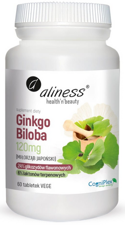 aliness Ginkgo Biloba miłorząb 120mg 60 vege tabletek