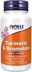 Now Foods Turmeric Bromelain kurkuma bromelaina 90 vege kapsułek