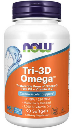 NOW FOODS  Tri-3D Omega-3 90 kapsułek