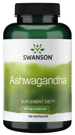 Swanson Ashwagandha żeń-szeń indyjski 450mg 100 kapsułek 