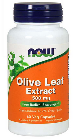NOW Foods Olive Leaf Extract  Wyciąg z liścia oliwnego 500 mg 60 kapsułek