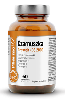 PharmoVit Czarnuszka + czosnek z witaminą D 2000 60 kapsułek 