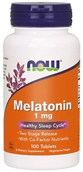 NOW Foods Melatonin 1mg magnez niacyna 100 tabletek