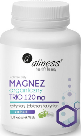 aliness Magnez organiczny TRIO 120mg B6 (P-5-P) 100 vege kapsułek