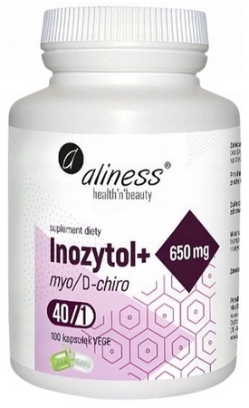 aliness Inozytol myo Dchiro 650mg plus B6 100 vege kapsułek