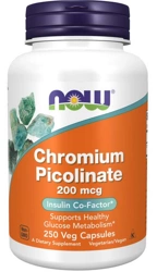 NOW Foods Chromium Picolinate Pikolinian chromu 200mcg 250 kapsułek