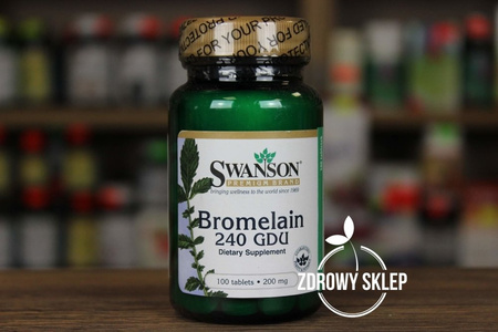 Swanson Bromelaina 200mg 100 tabletek trawienie enzym z ananasa