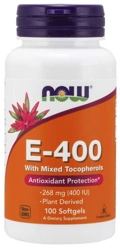 NOW Foods Witamina E 400 IU z mieszanką tokoferoli 100 kapsułek żelowych