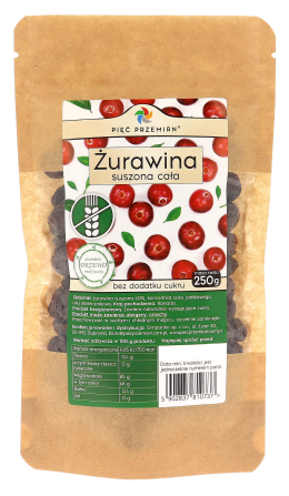 Pięć Przemian Żurawina suszona z sokiem jabłkowym cała 250g