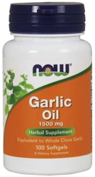 NOW Foods Garlic Oil czosnek olej 1500mg 100 kapsułek żelowych